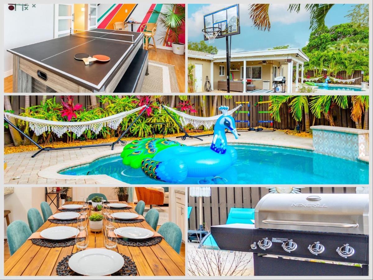 Colorful Home - Pool - Game Room - Basketball Court - Bbq & More Fort Lauderdale Esterno foto